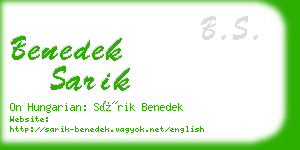 benedek sarik business card